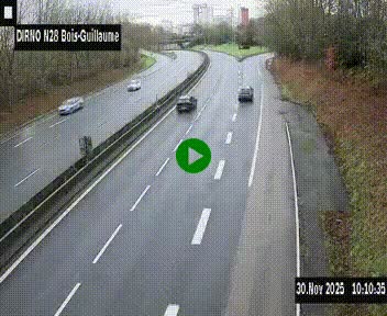 <h2>Webcam routière à hauteur de Bois-Guillaume en périphérie de Rouen. Vue orientée vers Rouen</h2>