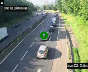 <h2>Webcam routière à hauteur de Bois-Guillaume en périphérie de Rouen. Vue orientée vers Rouen</h2>