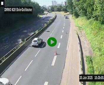 <h2>Webcam routière à hauteur de Bois-Guillaume en périphérie de Rouen. Vue orientée vers Rouen</h2>