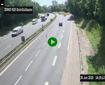 <h2>Webcam routière à hauteur de Bois-Guillaume en périphérie de Rouen. Vue orientée vers Rouen</h2>