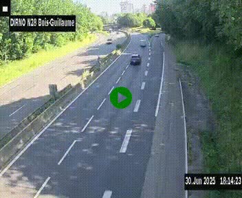 <h2>Webcam routière à hauteur de Bois-Guillaume en périphérie de Rouen. Vue orientée vers Rouen</h2>