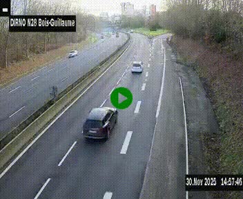 <h2>Webcam routière à hauteur de Bois-Guillaume en périphérie de Rouen. Vue orientée vers Rouen</h2>