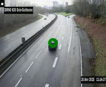 <h2>Webcam routière à hauteur de Bois-Guillaume en périphérie de Rouen. Vue orientée vers Rouen</h2>