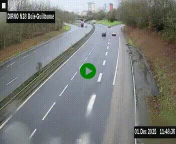<h2>Webcam routière à hauteur de Bois-Guillaume en périphérie de Rouen. Vue orientée vers Rouen</h2>