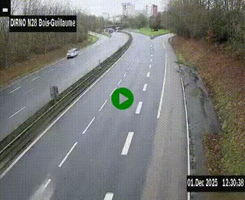 <h2>Webcam routière à hauteur de Bois-Guillaume en périphérie de Rouen. Vue orientée vers Rouen</h2>