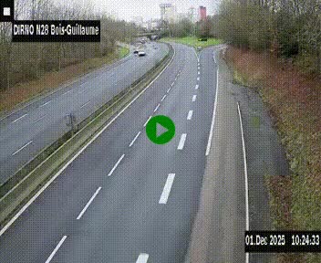 <h2>Webcam routière à hauteur de Bois-Guillaume en périphérie de Rouen. Vue orientée vers Rouen</h2>