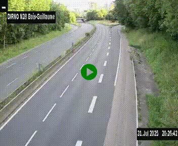 <h2>Webcam routière à hauteur de Bois-Guillaume en périphérie de Rouen. Vue orientée vers Rouen</h2>