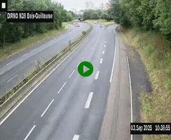 <h2>Webcam routière à hauteur de Bois-Guillaume en périphérie de Rouen. Vue orientée vers Rouen</h2>