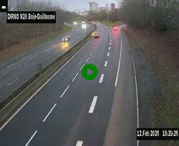 <h2>Webcam routière à hauteur de Bois-Guillaume en périphérie de Rouen. Vue orientée vers Rouen</h2>