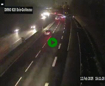 <h2>Webcam routière à hauteur de Bois-Guillaume en périphérie de Rouen. Vue orientée vers Rouen</h2>