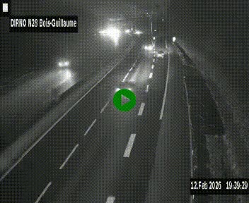 <h2>Webcam routière à hauteur de Bois-Guillaume en périphérie de Rouen. Vue orientée vers Rouen</h2>