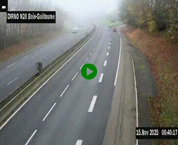 <h2>Webcam routière à hauteur de Bois-Guillaume en périphérie de Rouen. Vue orientée vers Rouen</h2>