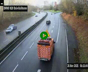 <h2>Webcam routière à hauteur de Bois-Guillaume en périphérie de Rouen. Vue orientée vers Rouen</h2>