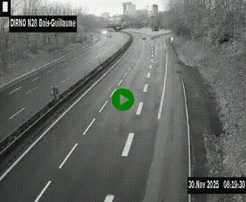 <h2>Webcam routière à hauteur de Bois-Guillaume en périphérie de Rouen. Vue orientée vers Rouen</h2>