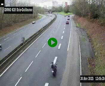 <h2>Webcam routière à hauteur de Bois-Guillaume en périphérie de Rouen. Vue orientée vers Rouen</h2>