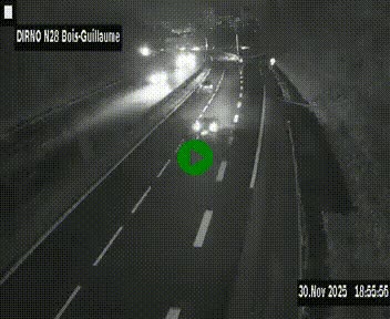 <h2>Webcam routière à hauteur de Bois-Guillaume en périphérie de Rouen. Vue orientée vers Rouen</h2>