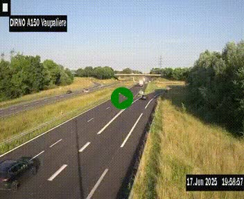Webcam autoroute A150 à hauteur de La Vaupalière en périphérie de Rouen. Vue orientée vers Rouen