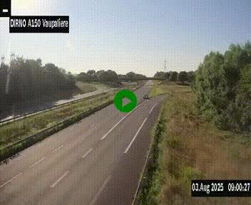 <h2>Webcam autoroute A150 à hauteur de La Vaupalière en périphérie de Rouen. Vue orientée vers Rouen</h2>