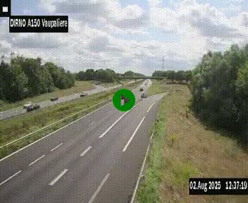 <h2>Webcam autoroute A150 à hauteur de La Vaupalière en périphérie de Rouen. Vue orientée vers Rouen</h2>