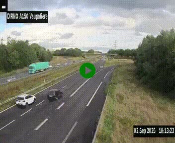 <h2>Webcam autoroute A150 à hauteur de La Vaupalière en périphérie de Rouen. Vue orientée vers Rouen</h2>