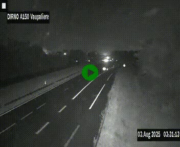 <h2>Webcam autoroute A150 à hauteur de La Vaupalière en périphérie de Rouen. Vue orientée vers Rouen</h2>