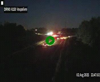 <h2>Webcam autoroute A150 à hauteur de La Vaupalière en périphérie de Rouen. Vue orientée vers Rouen</h2>
