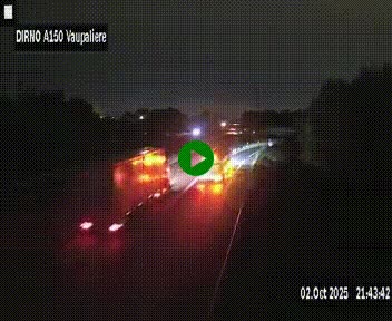 <h2>Webcam autoroute A150 à hauteur de La Vaupalière en périphérie de Rouen. Vue orientée vers Rouen</h2>