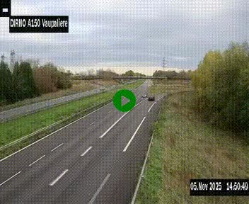 Webcam autoroute A150 à hauteur de La Vaupalière en périphérie de Rouen. Vue orientée vers Rouen