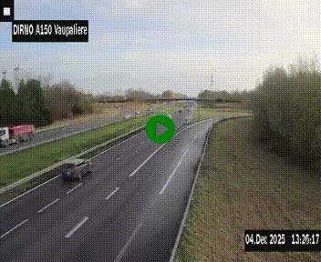 <h2>Webcam autoroute A150 à hauteur de La Vaupalière en périphérie de Rouen. Vue orientée vers Rouen</h2>