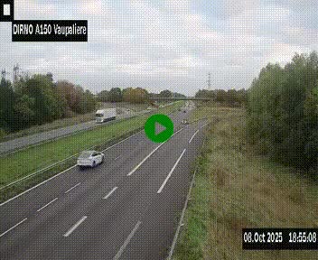 <h2>Webcam autoroute A150 à hauteur de La Vaupalière en périphérie de Rouen. Vue orientée vers Rouen</h2>