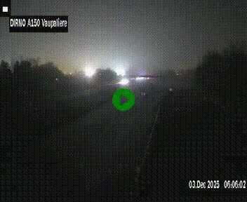 <h2>Webcam autoroute A150 à hauteur de La Vaupalière en périphérie de Rouen. Vue orientée vers Rouen</h2>
