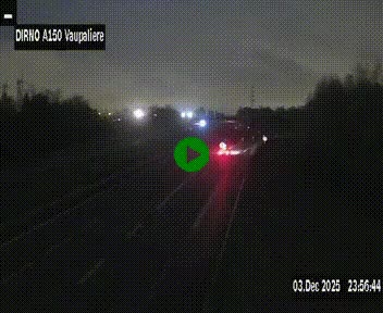 <h2>Webcam autoroute A150 à hauteur de La Vaupalière en périphérie de Rouen. Vue orientée vers Rouen</h2>