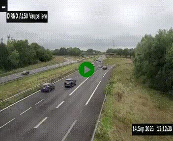 <h2>Webcam autoroute A150 à hauteur de La Vaupalière en périphérie de Rouen. Vue orientée vers Rouen</h2>