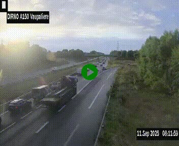 <h2>Webcam autoroute A150 à hauteur de La Vaupalière en périphérie de Rouen. Vue orientée vers Rouen</h2>