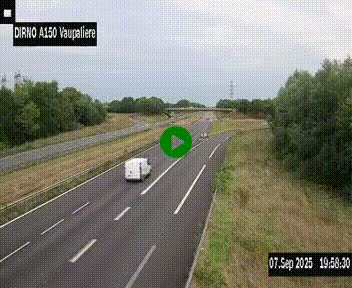 <h2>Webcam autoroute A150 à hauteur de La Vaupalière en périphérie de Rouen. Vue orientée vers Rouen</h2>