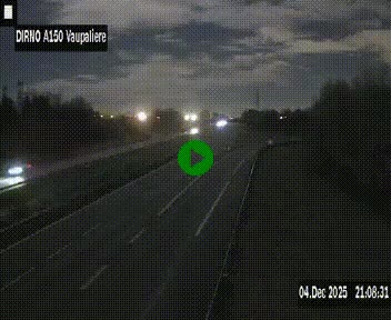<h2>Webcam autoroute A150 à hauteur de La Vaupalière en périphérie de Rouen. Vue orientée vers Rouen</h2>