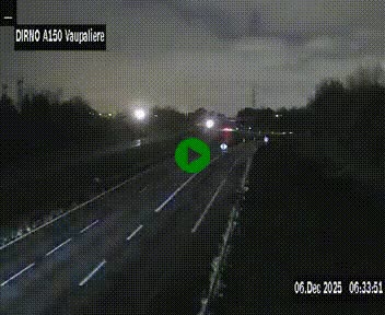 <h2>Webcam autoroute A150 à hauteur de La Vaupalière en périphérie de Rouen. Vue orientée vers Rouen</h2>