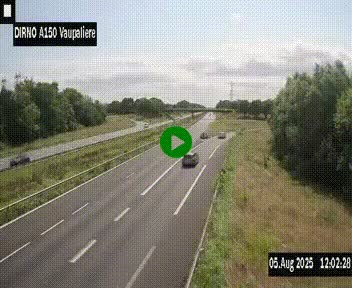 <h2>Webcam autoroute A150 à hauteur de La Vaupalière en périphérie de Rouen. Vue orientée vers Rouen</h2>