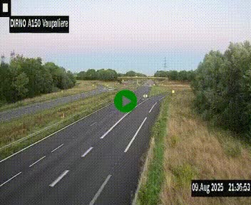<h2>Webcam autoroute A150 à hauteur de La Vaupalière en périphérie de Rouen. Vue orientée vers Rouen</h2>