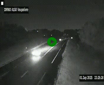 <h2>Webcam autoroute A150 à hauteur de La Vaupalière en périphérie de Rouen. Vue orientée vers Rouen</h2>