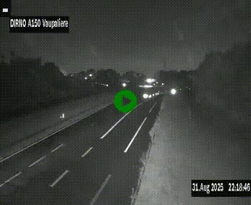 <h2>Webcam autoroute A150 à hauteur de La Vaupalière en périphérie de Rouen. Vue orientée vers Rouen</h2>
