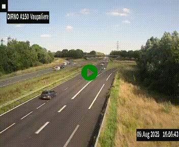 <h2>Webcam autoroute A150 à hauteur de La Vaupalière en périphérie de Rouen. Vue orientée vers Rouen</h2>