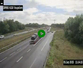<h2>Webcam autoroute A150 à hauteur de La Vaupalière en périphérie de Rouen. Vue orientée vers Rouen</h2>