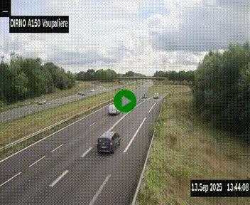 <h2>Webcam autoroute A150 à hauteur de La Vaupalière en périphérie de Rouen. Vue orientée vers Rouen</h2>
