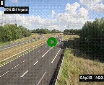 <h2>Webcam autoroute A150 à hauteur de La Vaupalière en périphérie de Rouen. Vue orientée vers Rouen</h2>