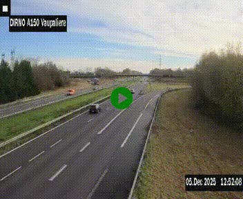 <h2>Webcam autoroute A150 à hauteur de La Vaupalière en périphérie de Rouen. Vue orientée vers Rouen</h2>