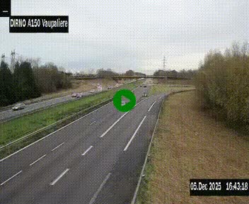 <h2>Webcam autoroute A150 à hauteur de La Vaupalière en périphérie de Rouen. Vue orientée vers Rouen</h2>