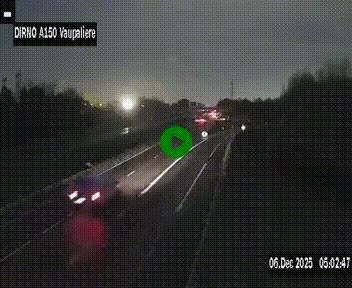<h2>Webcam autoroute A150 à hauteur de La Vaupalière en périphérie de Rouen. Vue orientée vers Rouen</h2>