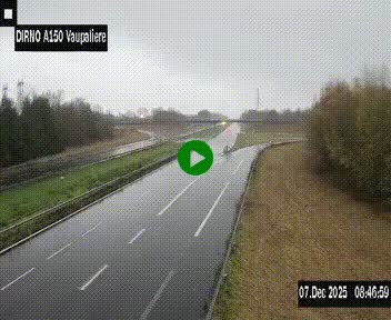 <h2>Webcam autoroute A150 à hauteur de La Vaupalière en périphérie de Rouen. Vue orientée vers Rouen</h2>