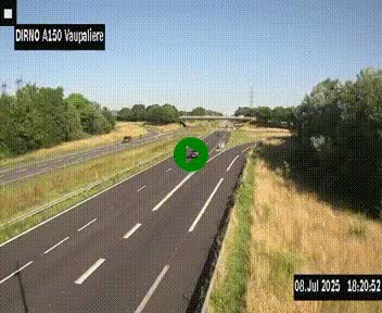 Webcam autoroute A150 à hauteur de La Vaupalière en périphérie de Rouen. Vue orientée vers Rouen
